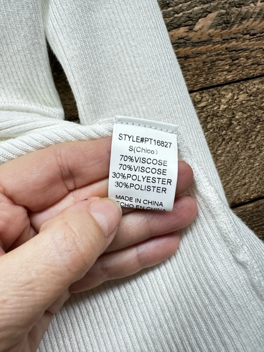 Papermoon Cream Ribbed Button-Front Crop Top - Picture 6 of 7
